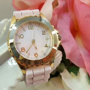 NEW💖Aldo Gold-Lilac Silicone Jelly Gel Analog Sports Wrist Watch